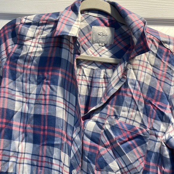 New! Rails Hunter Blue and Pink Plaid Flannel Shirt XS - Picture 3 of 7